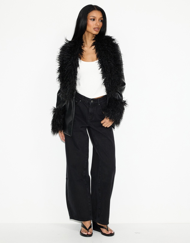 Dazie - Zephyr Removable Faux Fur Penny Lane Coat