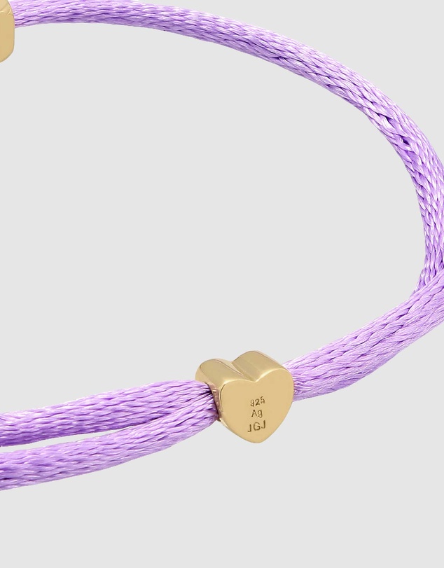 Elli Jewelry - LOVE Charm Purple Satin Bracelet