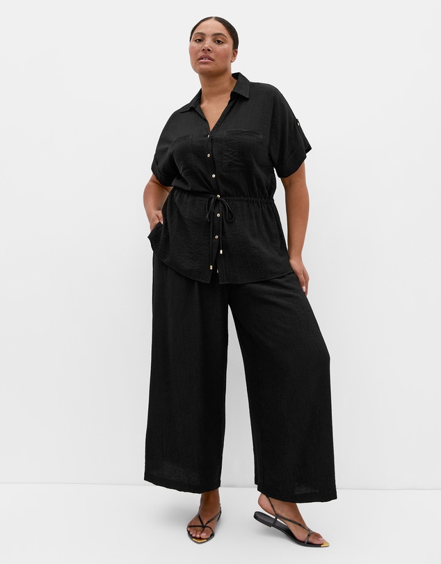 City Chic - Plus size Aria Tailored Wide Leg Pant - black