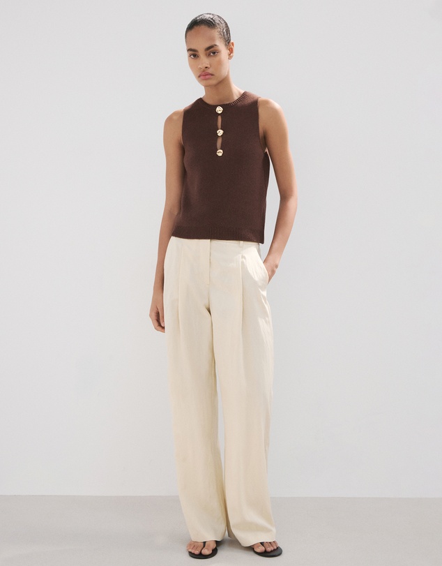 M.N.G - Beaded Detail Knitted Top