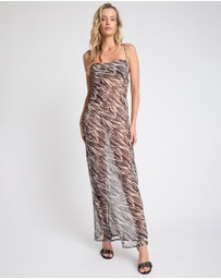 ONE TEASPOON - Jagger Maxi Slip Dress - Zebra Print