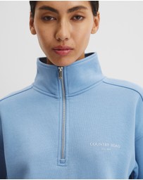 Country Road - Australian Good Earth Cotton Zip Neck Sweat