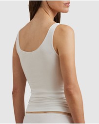 Lauren by Ralph Lauren - Cotton & Lace Scoop Neck Tank Top
