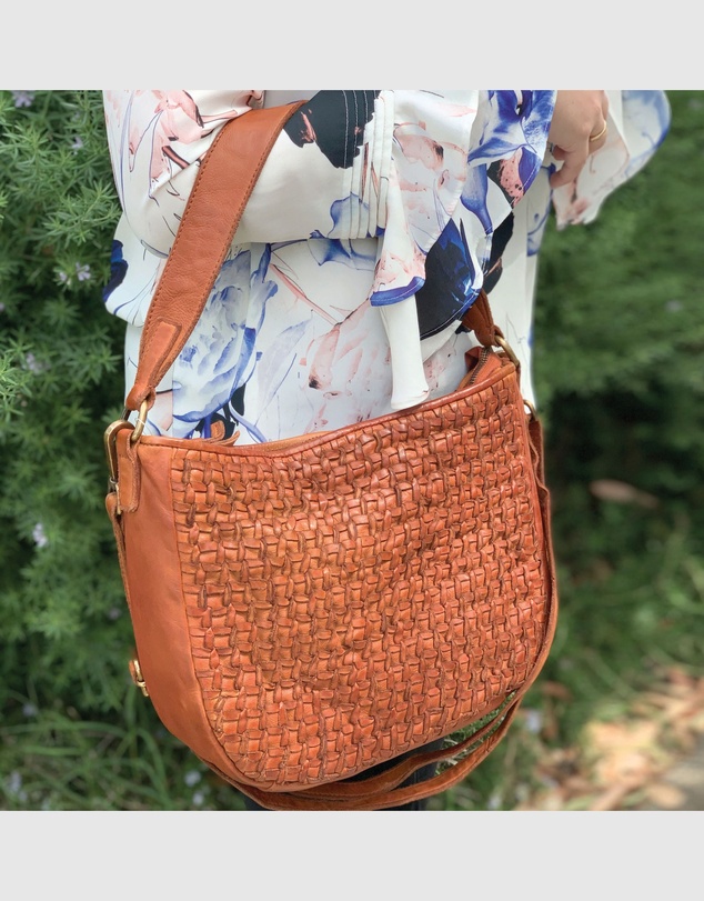 Pierre Cardin - Woven Leather Cross-Body Bag