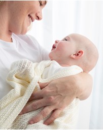 Living Textiles - Cotton Cellular Blanket - Natural White