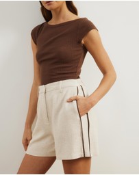 Atmos&Here - Rio Linen Blend Detail Shorts