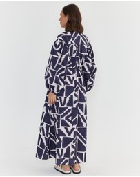 ALEXANDRA - Jack Dress Navy Geo Print