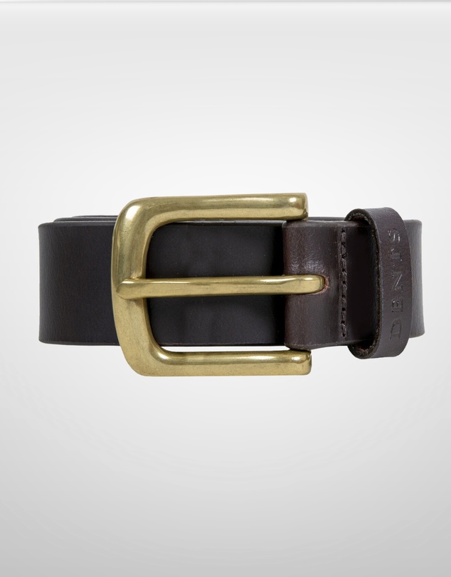 DENTS - Heritage Lined Full Grain Leather Belt with Brass Buckle