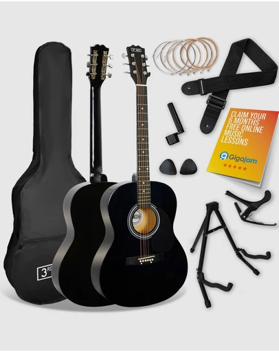 iWorld - 3rd Avenue Acoustic Guitar Premium Pack - Black