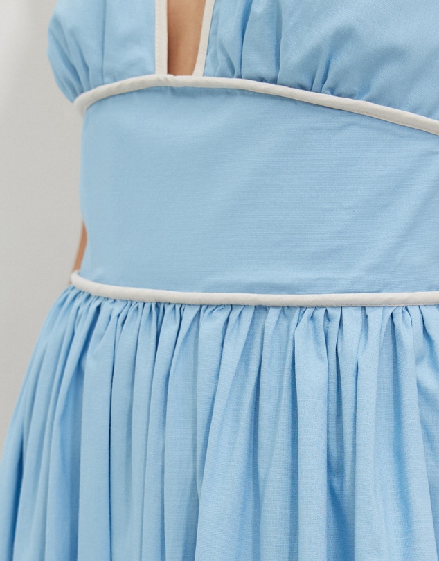 Calli - Contrast Bind Halter Midi Dress