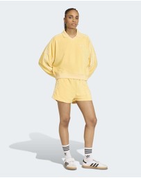 adidas Originals - TERRY TOWEL V NECK LONG SLEEVES Polo Shirt Womens
