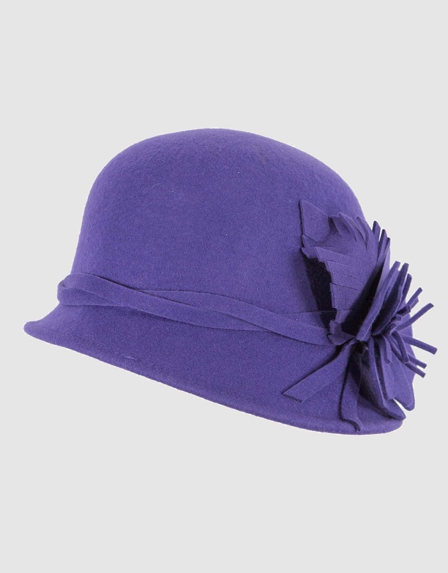 Max Alexander - Winter Felt Purple Cloche Hat
