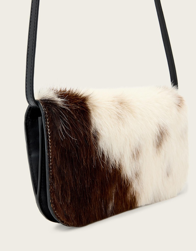 AllSaints - Maeve Cow Print Wallet Crossbody Bag