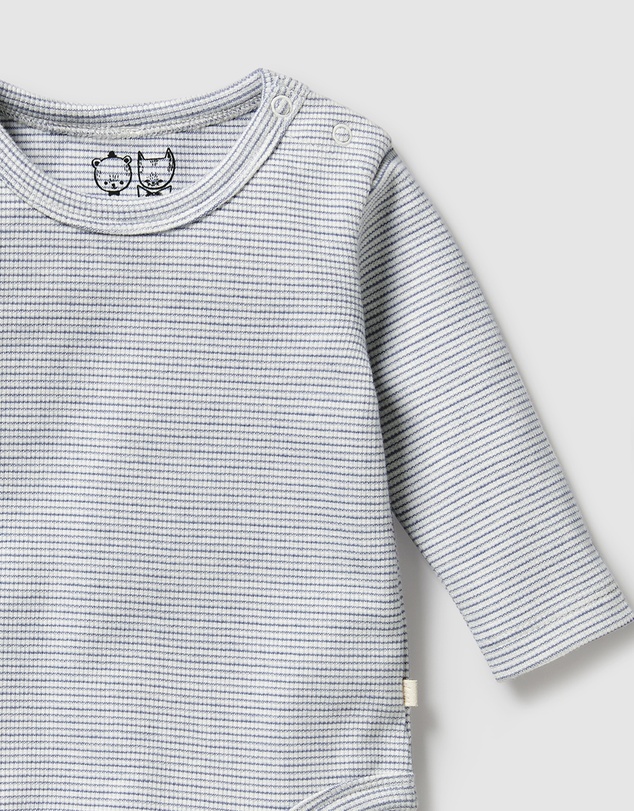 Wilson & Frenchy - Organic Stripe Rib Long Sleeve Bodysuit - Babies
