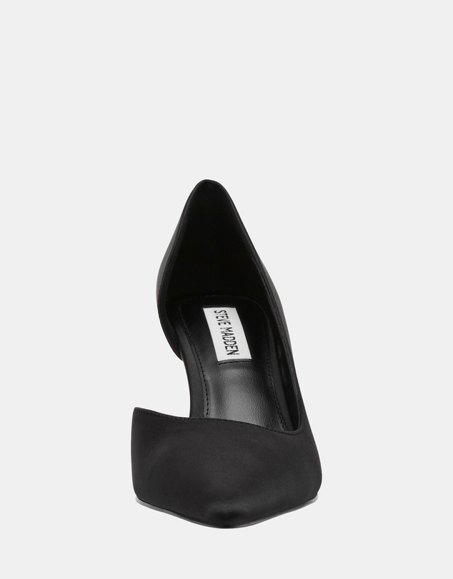 Steve Madden - Vena Black Satin Heels