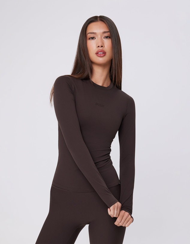 Upstate - Air Sculpt Long Sleeve Top - Espresso