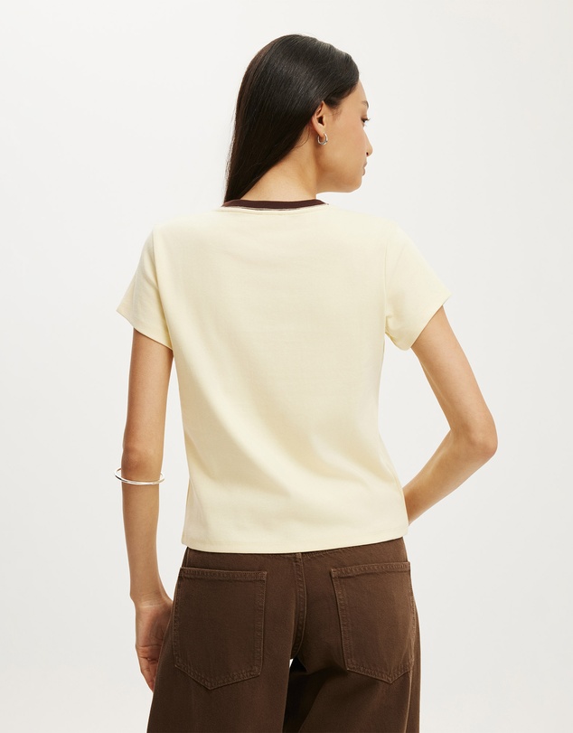 Cotton On - 90S Baby V Neck Tee