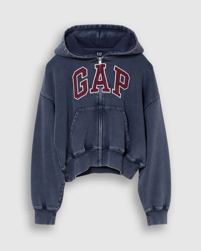 GAP - New Abbrev Full Zip Logo Hood