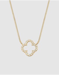 Elli Jewelry - Necklace Cloverleaf Pendant Elegant Luck with Zirconia Crystals in 925 Sterling Silver Gold Plated