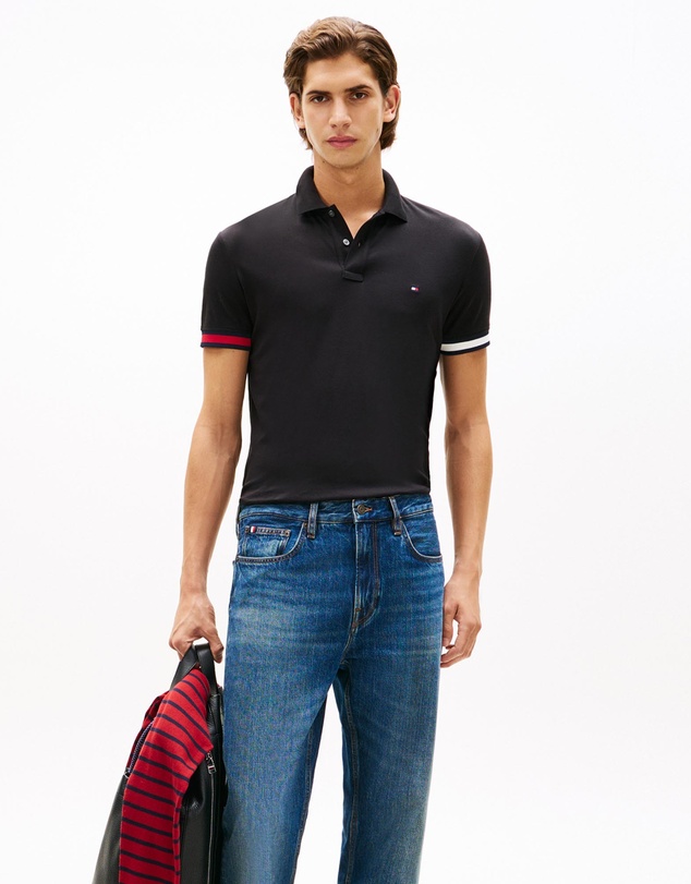Tommy Hilfiger - Slim Fit Interlock Knit Tipped Polo Shirt
