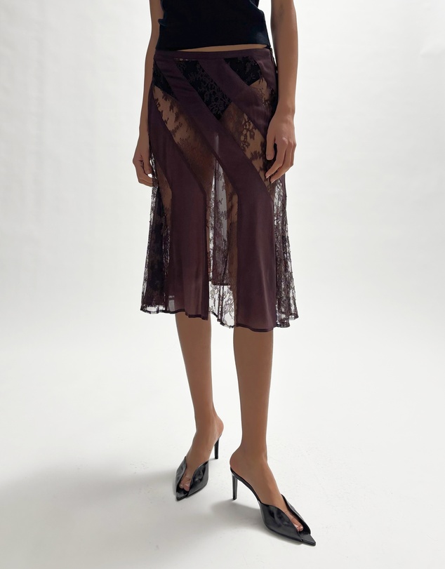 Minima Esenciales - Valadon Lace Panelled Midi Skirt