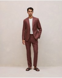 Trenery - Regular Fit Belgian Linen Blazer in Espresso