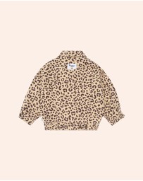 Huxbaby - Very Cherry Leopard Print Denim Jacket - Babies