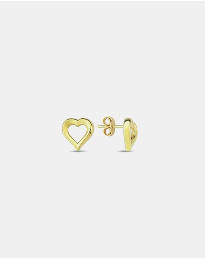 Zoe Olivia - 9K Gold Open Heart Stud Earrings