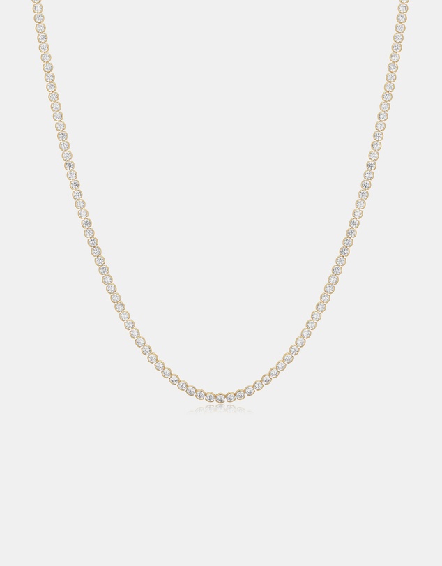 Ania Haie - Gold Half-Bezel Round Tennis Necklace