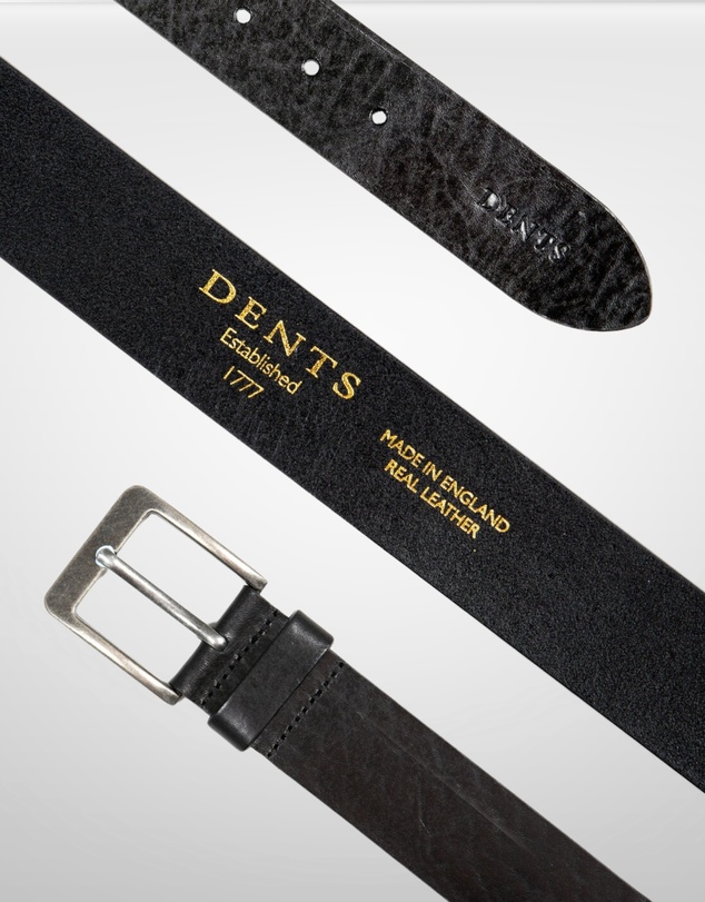 DENTS - Heritage Full Grain Leather Belt with Antique Pewter Buckle