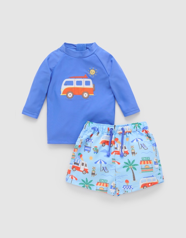 Purebaby - Board Short & Rashie Set- Kids-Babies