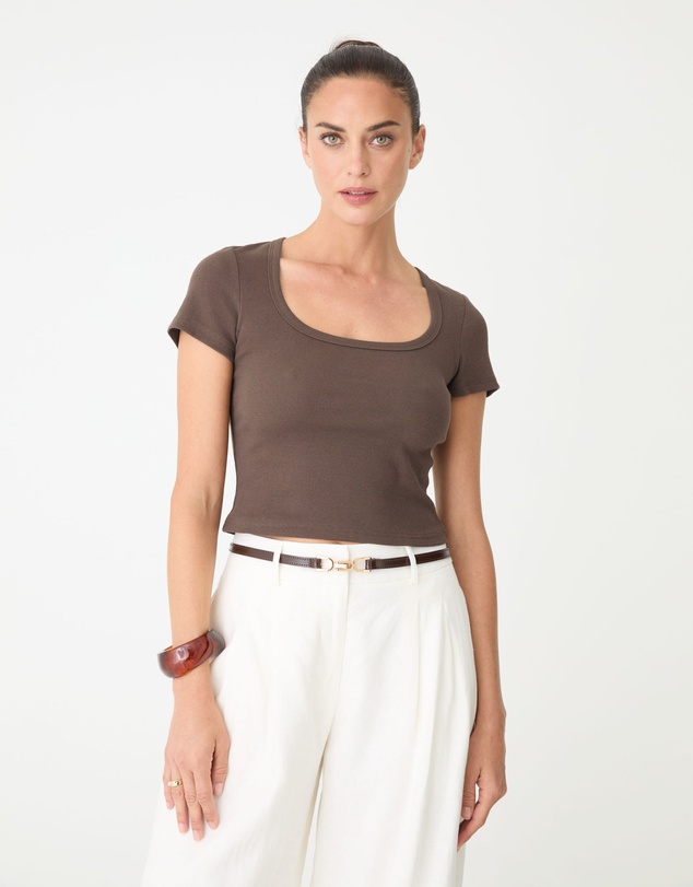 Forcast - Devon Scoop Neck Rib Tee