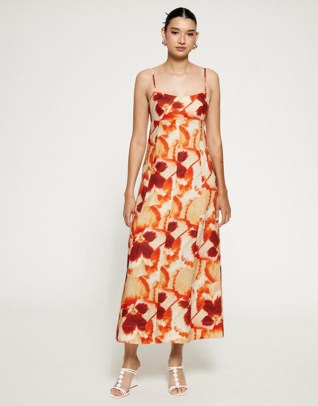 Lover - Tacita Linen Midi Dress