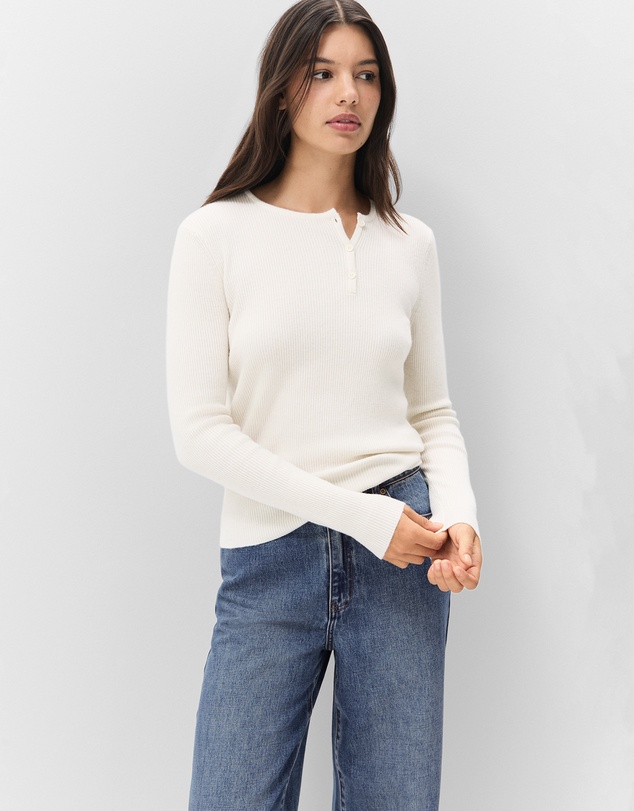 UNISON - Wool Henley Knit