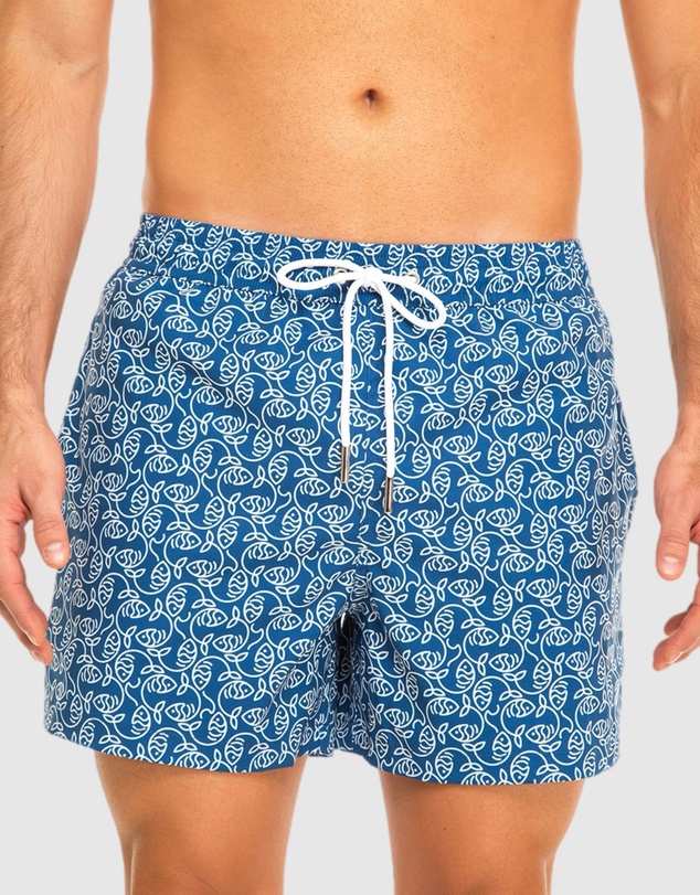 Tolu Australia - Boardshorts with Blue Fishes