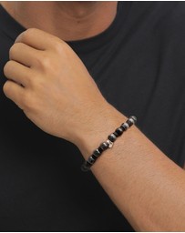Kuzzoi - ICONIC EXCLUSIVE - Lavakite and Lava Bead Bracelet with Sterling Silver Elements
