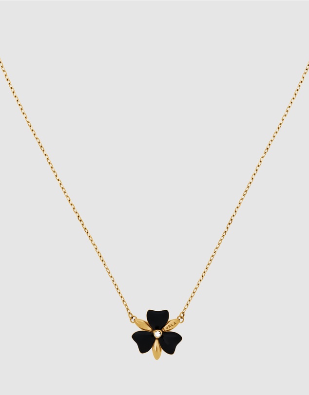 Furla - Flora Gold-Tone & Black Enamel Necklace