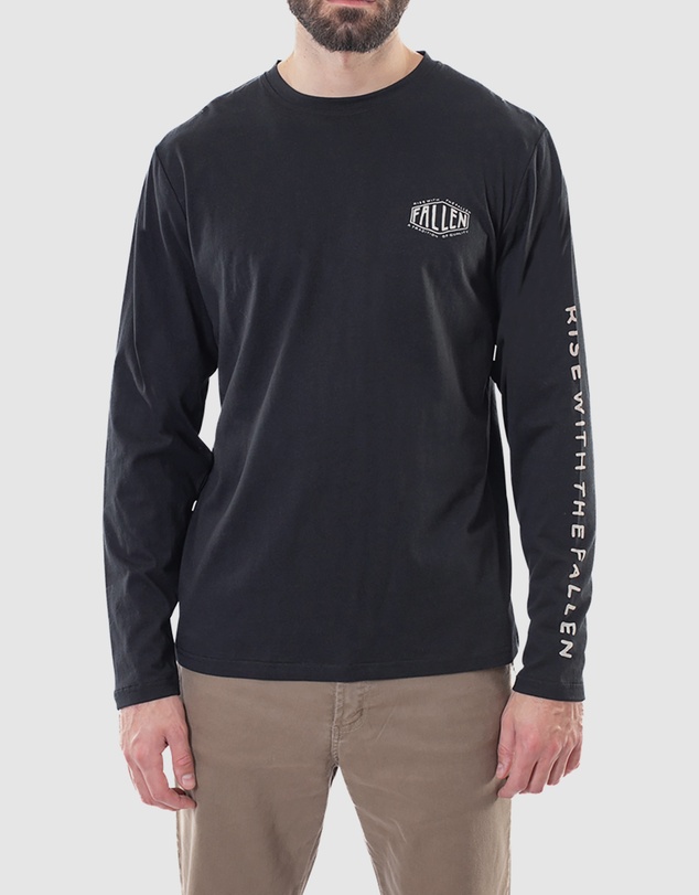 Fallen Footwear - Fallen Footwear Men Tradition Tee Jumper Regular Fit Black/Off-White