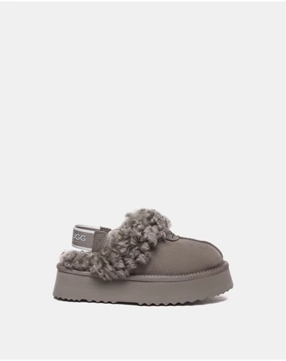 EVERAU - Australian Shepherd Ugg Waffle Curly Platform Cow Suede Upper House Shoes