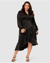 Pink Dusk by Curve Project - Girl Crush Satin Wrap Dress