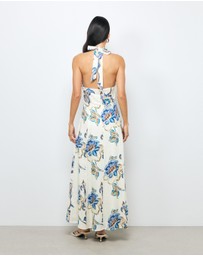 AERE - Mara Linen Halter Maxi Dress