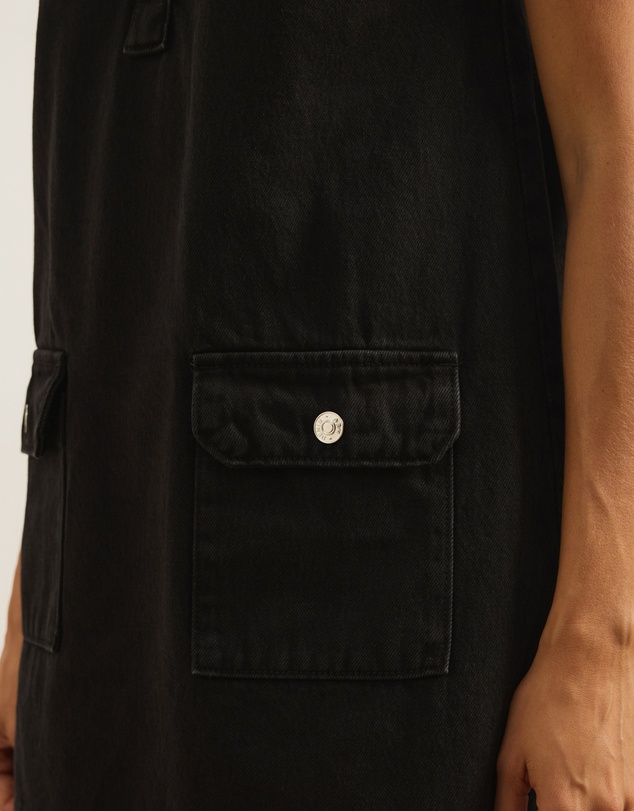 Atmos&Here - Deana A-Line Sleeveless Denim Mini Dress