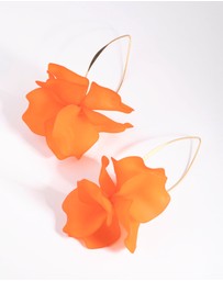 Lovisa - Orange Frosted Flower Drop Earrings