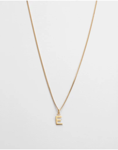 Kirstin Ash - E Outline Initial Necklace