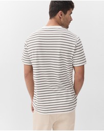 UNISON - Coffee Stripe Relaxed T Shirt