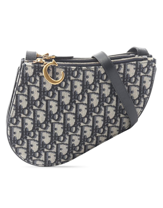 Pre-Loved by Azura Reborn - Pre-Loved Oblique Canvas Saddle Triple Zip Crossbody
