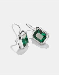 THOMAS SABO - THOMAS SABO Drop Earrings with Green Octagon Stones Silver