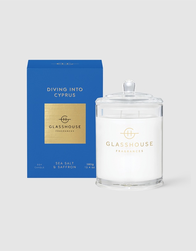 Glasshouse Fragrances - Diving Into Cyprus 380g Soy Candle