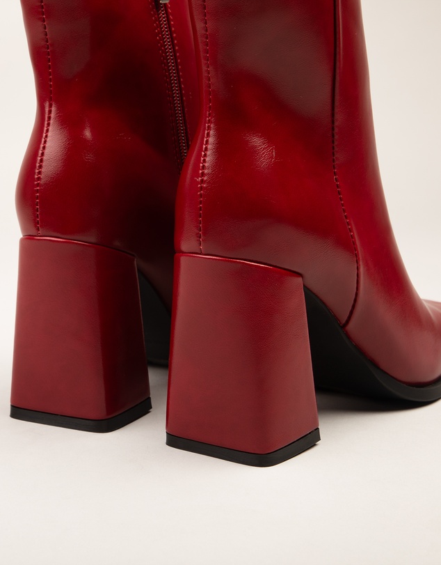 RAID - Hermine high block heeled boots in red