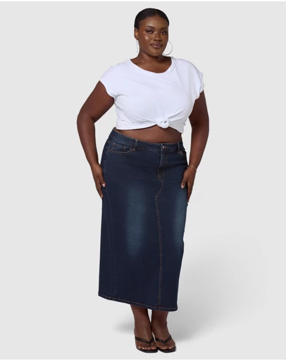 Indigo Tonic - Raven Denim Midi Skirt